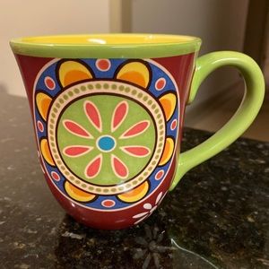 Pier 1 Mexicali mug Ironstone red yellow green floral